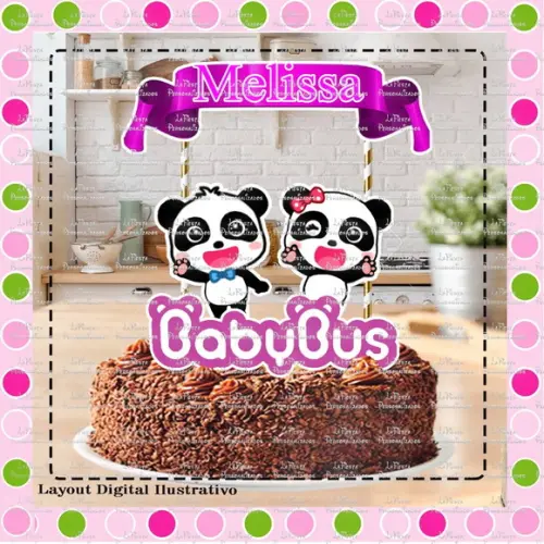 Topo de Bolo Baby Bus