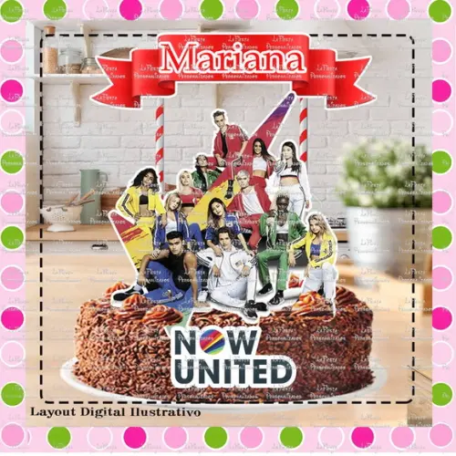 Topo de Bolo Banda Now United