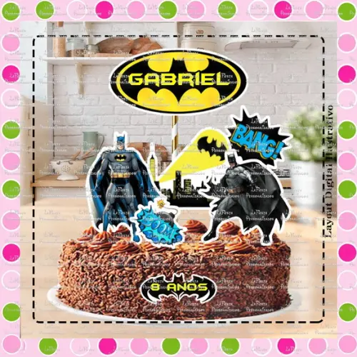 Topo de Bolo Batman