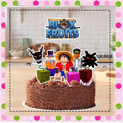 Topo de Bolo Blox Fruits