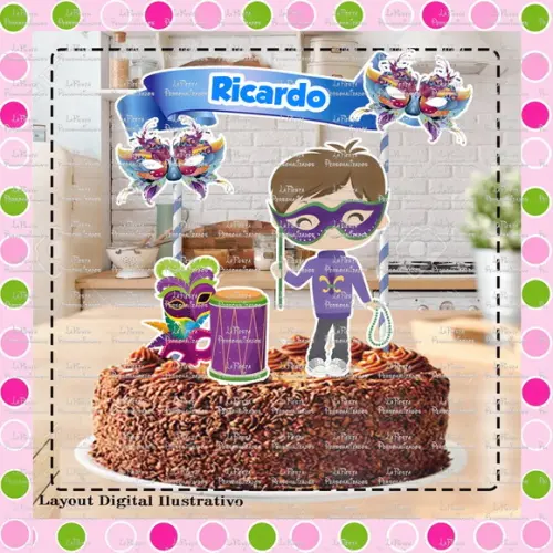 Topo de Bolo Carnaval