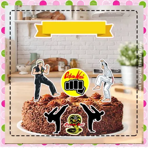 Topo de Bolo Cobra Kai