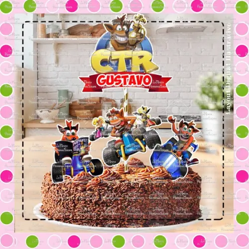 Topo de Bolo Crash Bandicoot
