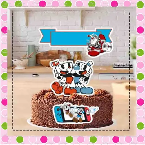 Topo de Bolo Cuphead