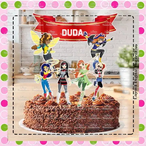 Topo de Bolo DC Super Hero Girls
