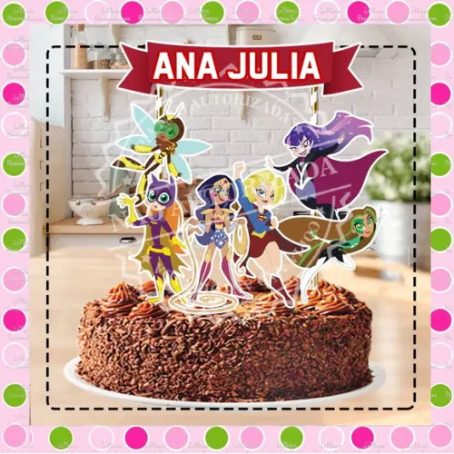 Topo de Bolo DC Super Hero Girls