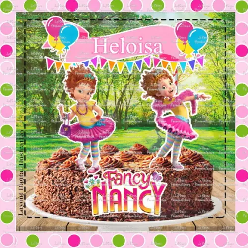 Topo de Bolo Fancy Nancy