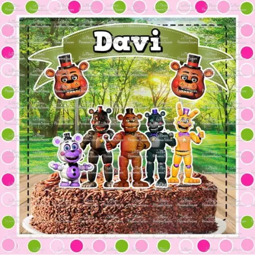 Topo de Bolo Five Nights At Freddy's Finaf