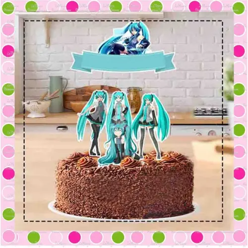 Topo de Bolo Hatsune Miku