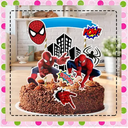 Topo de Bolo Homem Aranha