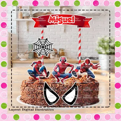 Topo de Bolo Homem Aranha