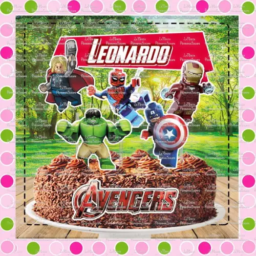 Topo de Bolo Lego Vingadores