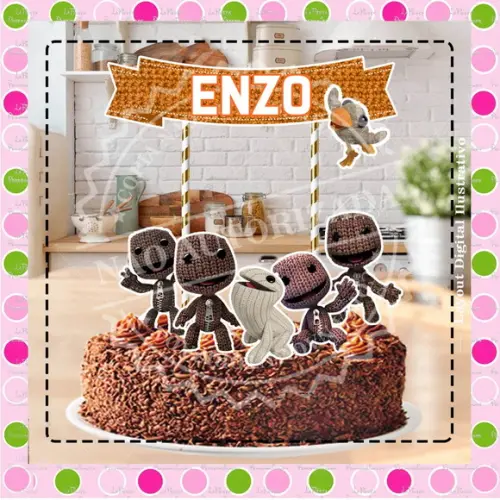 Topo de Bolo Littlebig Planet