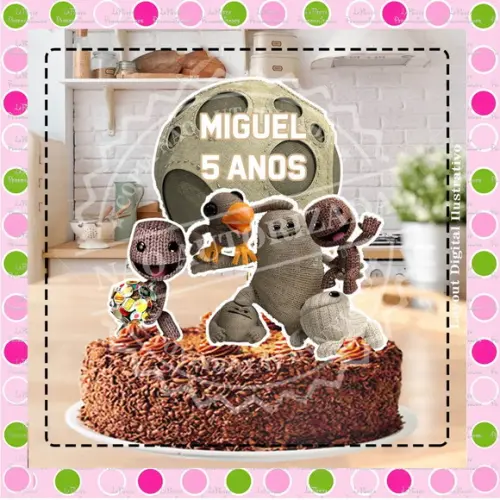 Topo de Bolo Littlebig Planet