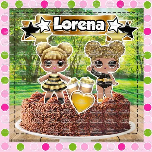 Topo de Bolo Lol Queen Bee