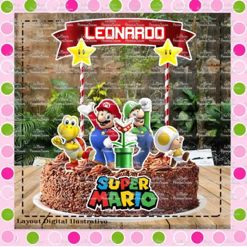 Topo de Bolo Mario Brós