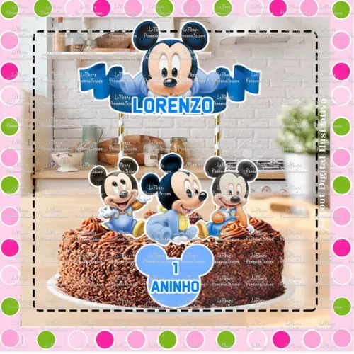 Topo de Bolo Mickey baby
