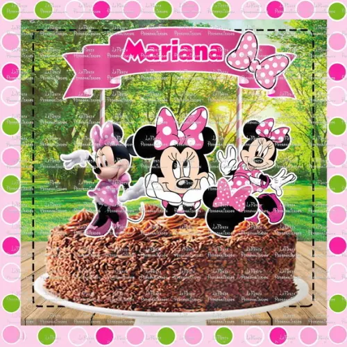Topo de Bolo Minnie