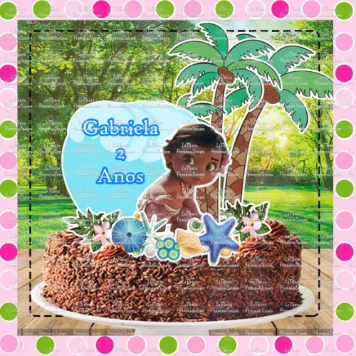 Topo de Bolo Moana Baby