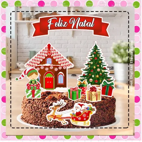 Topo de Bolo Natal