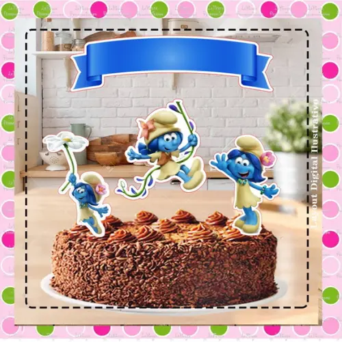 Topo de Bolo os Smurfs