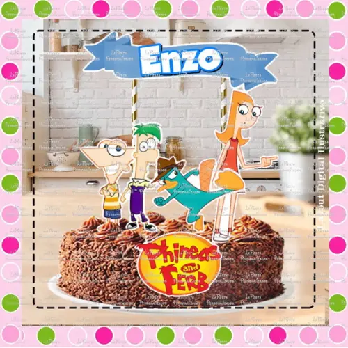 Topo de Bolo Phineas e Ferb