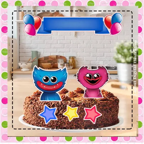 Topo de Bolo Poppy Playtime