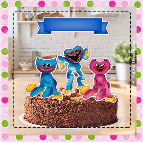 Topo de Bolo Poppy Playtime