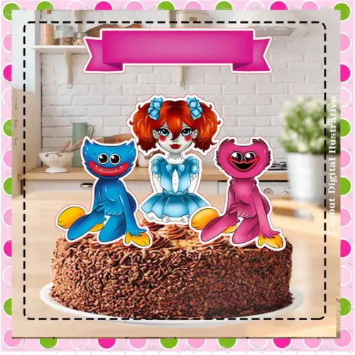 Topo de Bolo Poppy Playtime