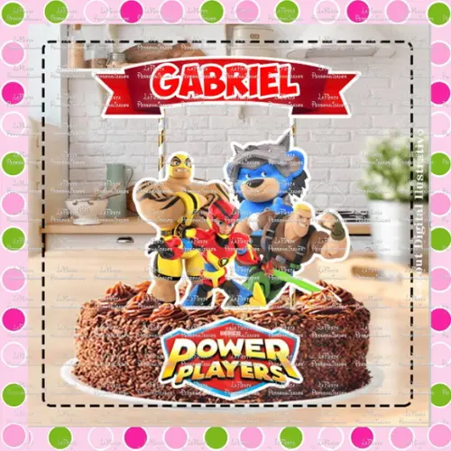 Topo de Bolo Power Players