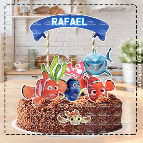 Topo de Bolo Procurando Nemo