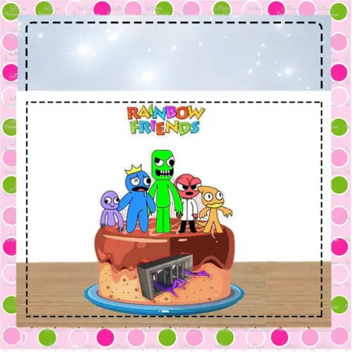 Topo de Bolo Rainbow Friends