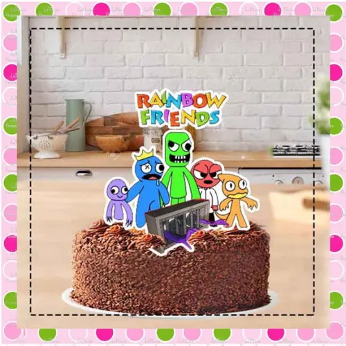 Topo de Bolo Rainbow Friends