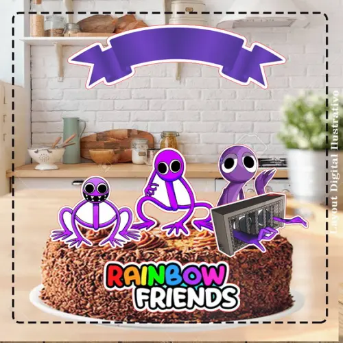Topo de Bolo Rainbow Friends