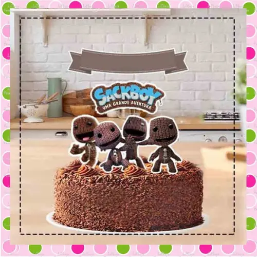 Topo de Bolo Sackboy: Uma Grande Aventura