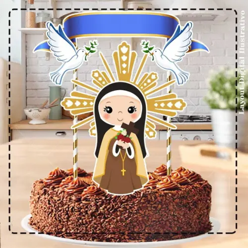 Topo de Bolo Santa Terezinha
