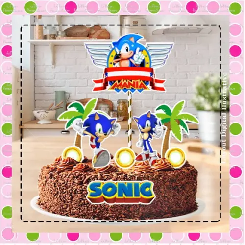 Topo de Bolo Sonic