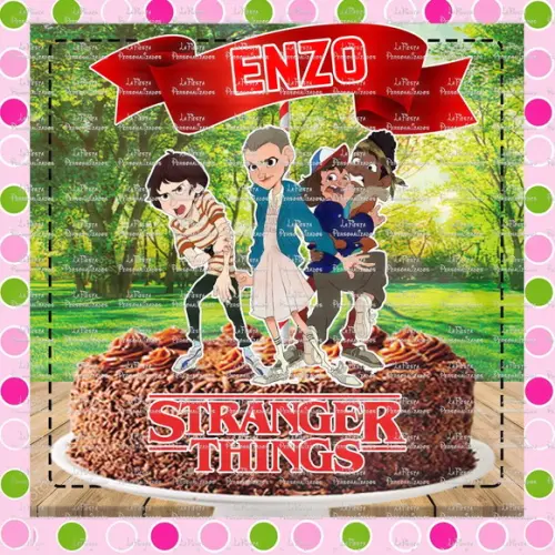 Topo de Bolo Stranger Things
