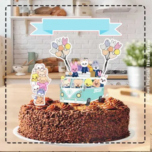 Topo de Bolo Stray Kids Skzoo