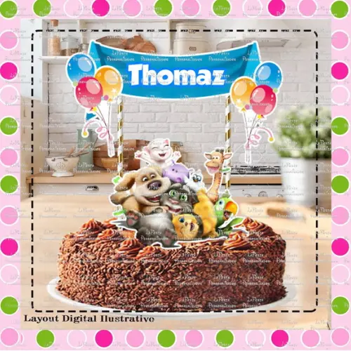 Topo de Bolo Talking Tom and Friends