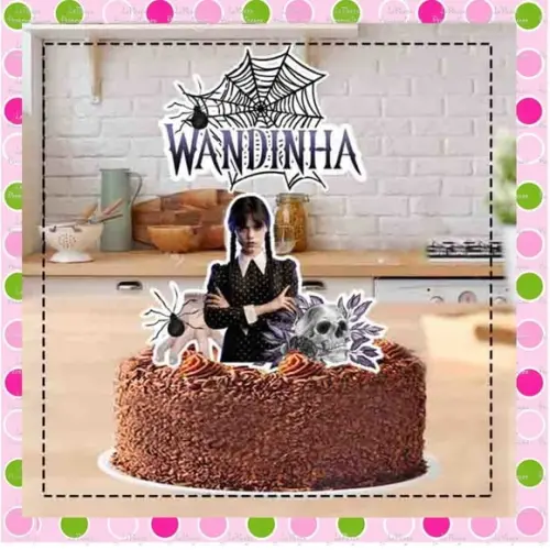 Topo de Bolo Wandinha Addams