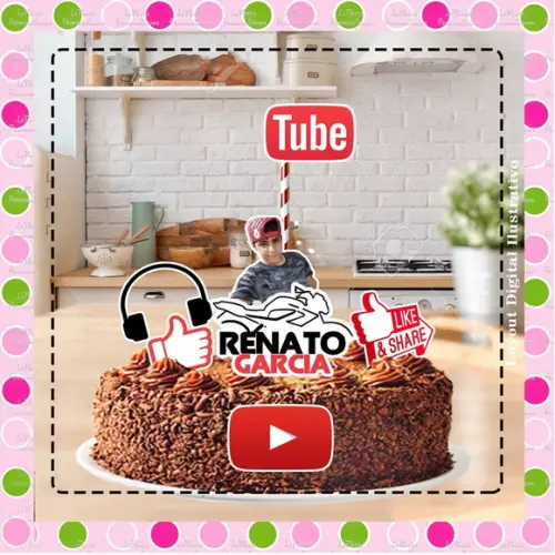 Topo de Bolo Youtuber Renato Garcia
