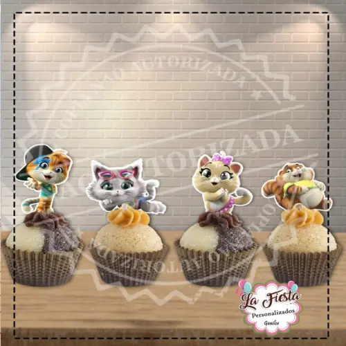 Topper Tag para Docinhos 44 Gatos