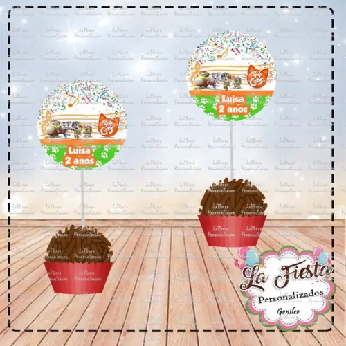 Toppers para docinho 44 gatos