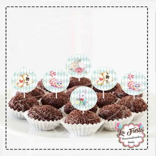Toppers para Docinho Alice no Pais das Maravilhas