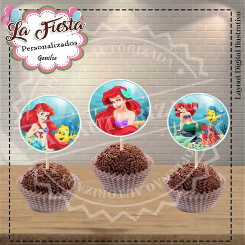 Toppers para docinho A Pequena Sereia