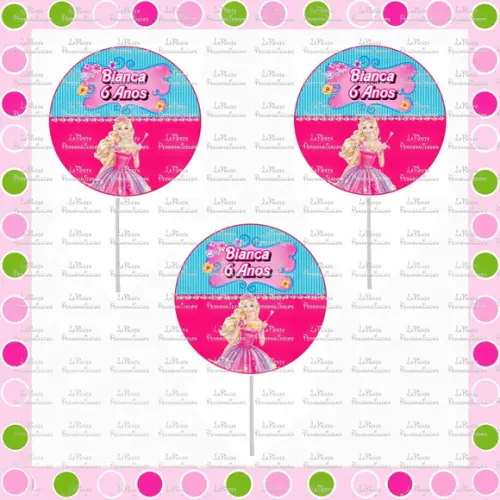Toppers para Docinho Barbie e o portal secreto