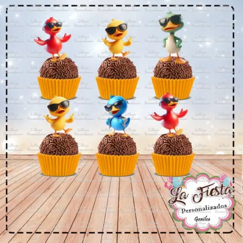 Toppers para Docinho Bento e Totó / Patinho Colorido