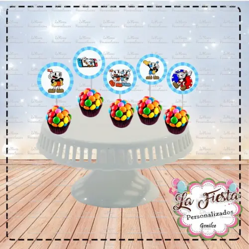 Toppers para docinho Cuphead
