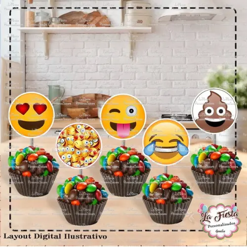 Toppers para docinho Emoji